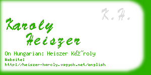 karoly heiszer business card